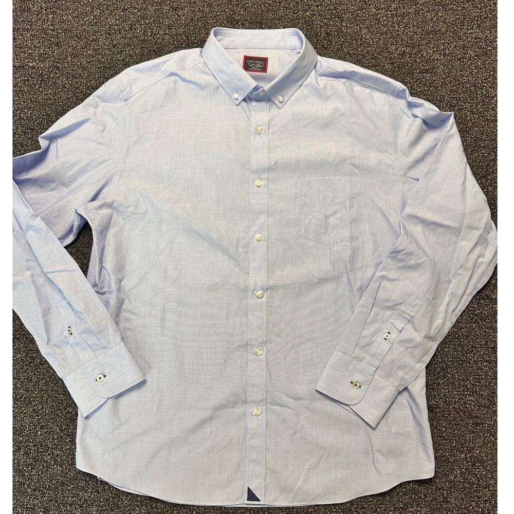 UNTUCKit Hillside Select Slim Fit Light Blue Wrinkle Free Shirt XXL 00121 Mens